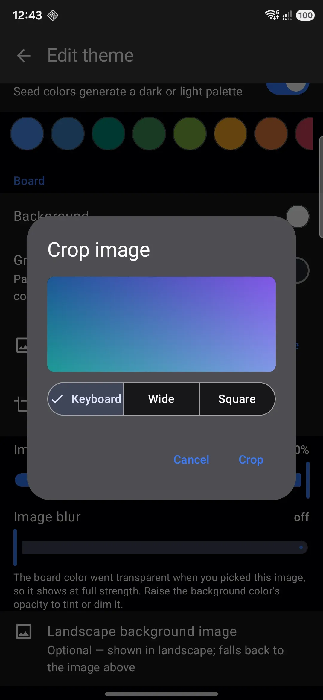 Cropping a background image to the keyboard's 2.4 aspect ratio.