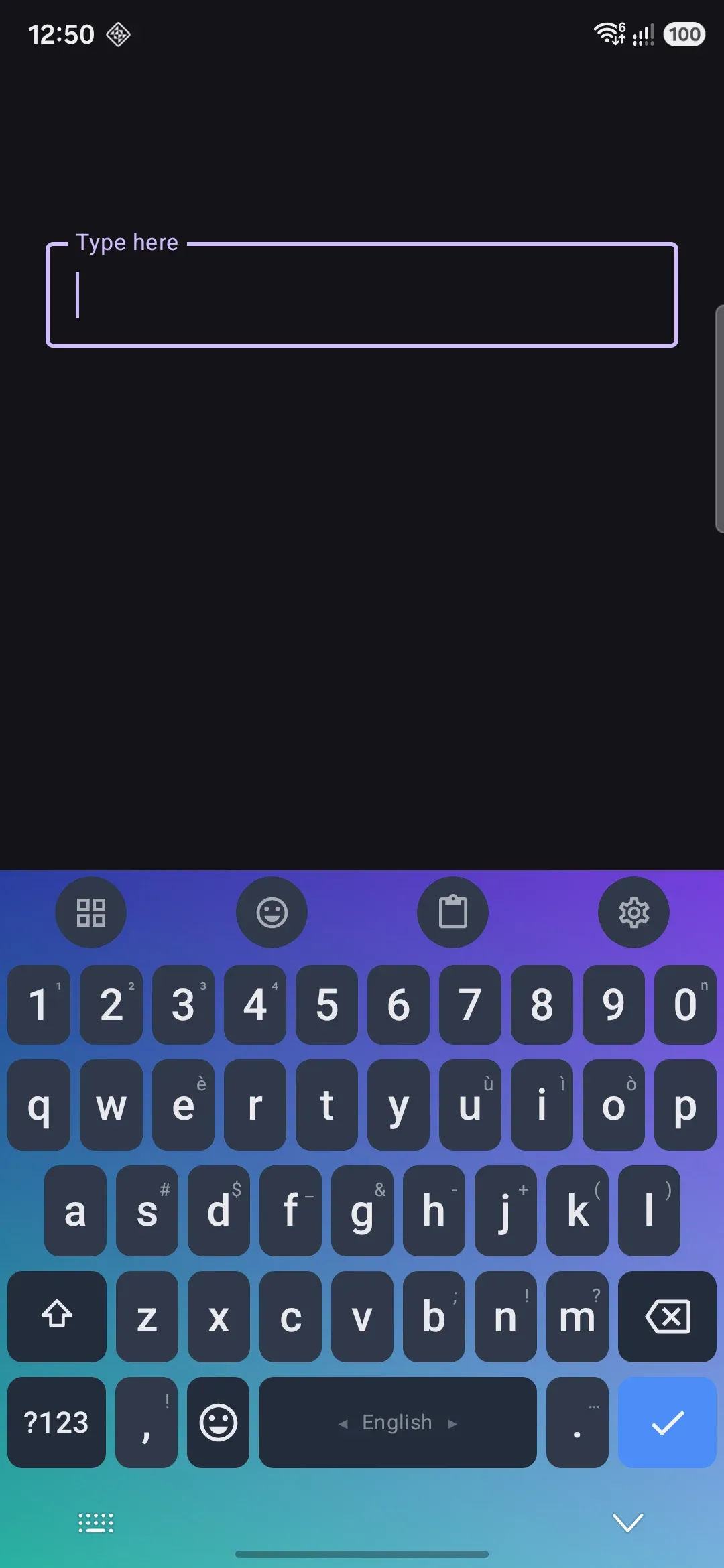 A theme with a background image showing through the keys.