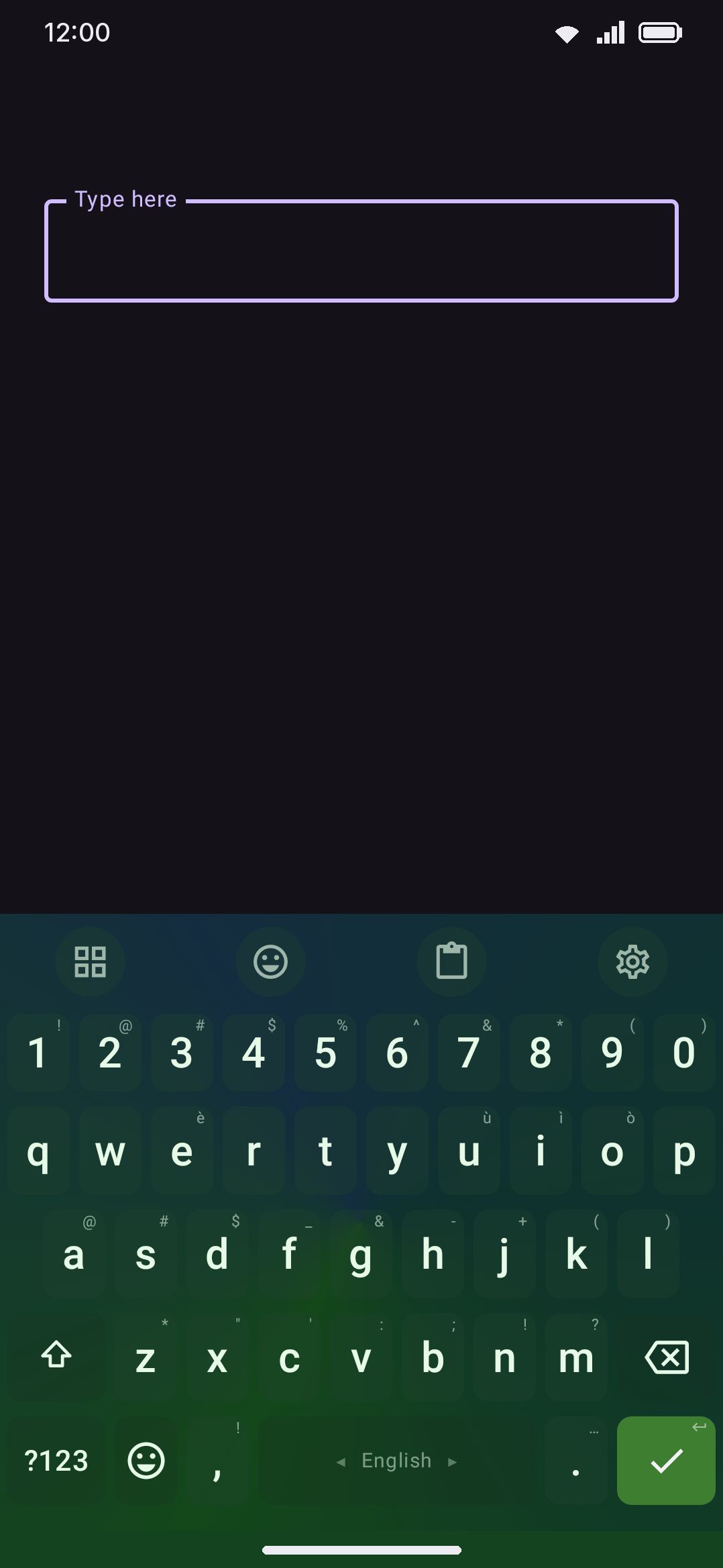 The Deutan colour vision filter applied to a keyboard theme.