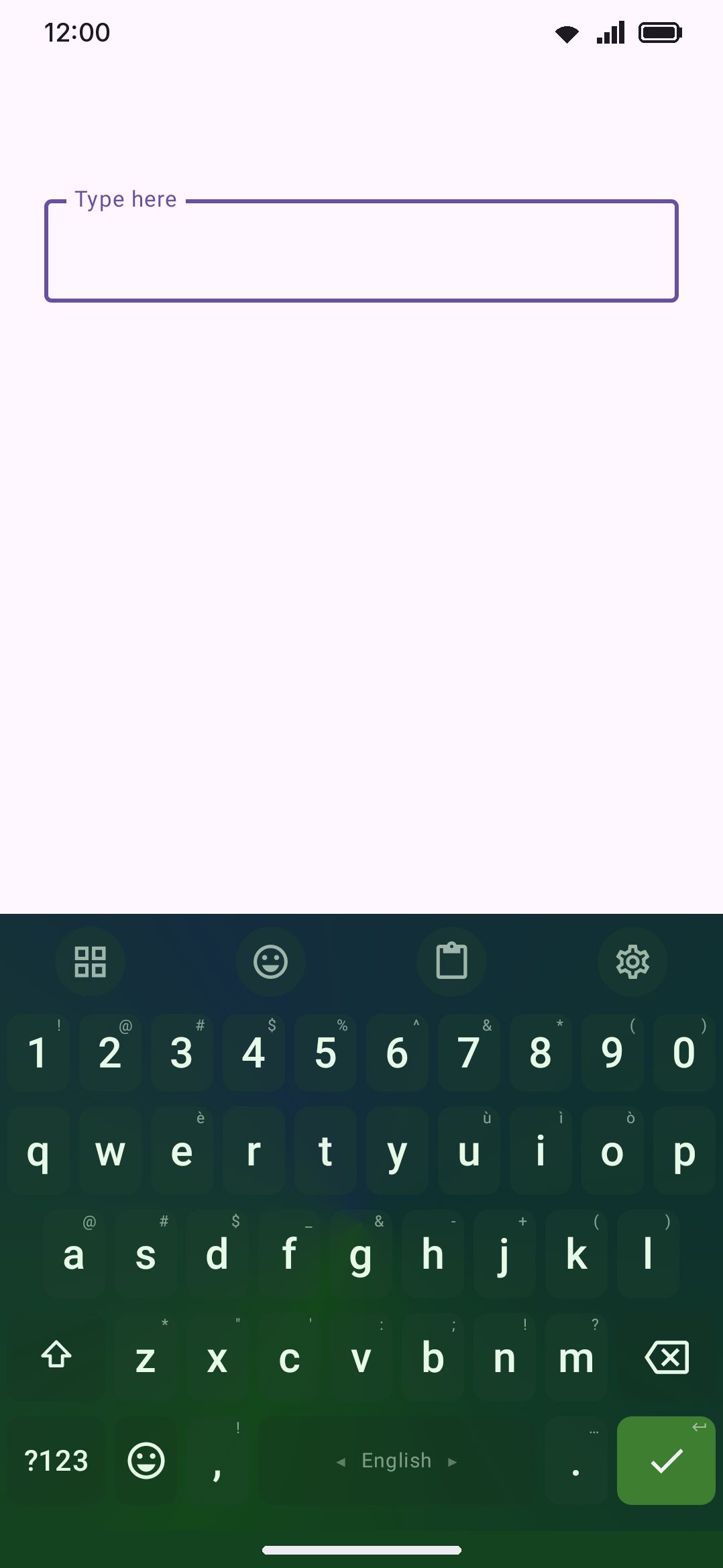 The Deutan colour vision filter applied to a keyboard theme.