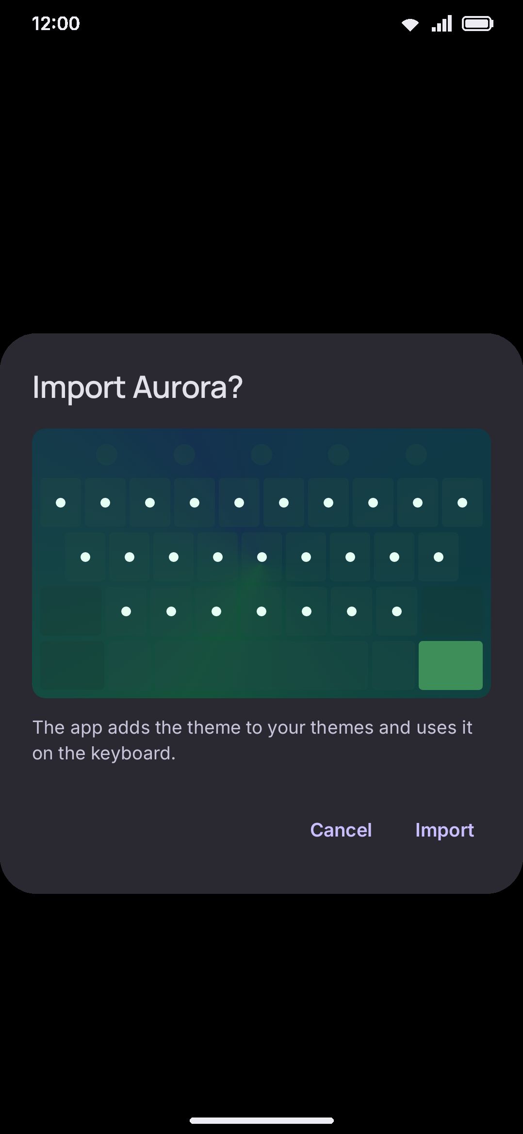 The one-time confirm dialog shown before any file import goes through.