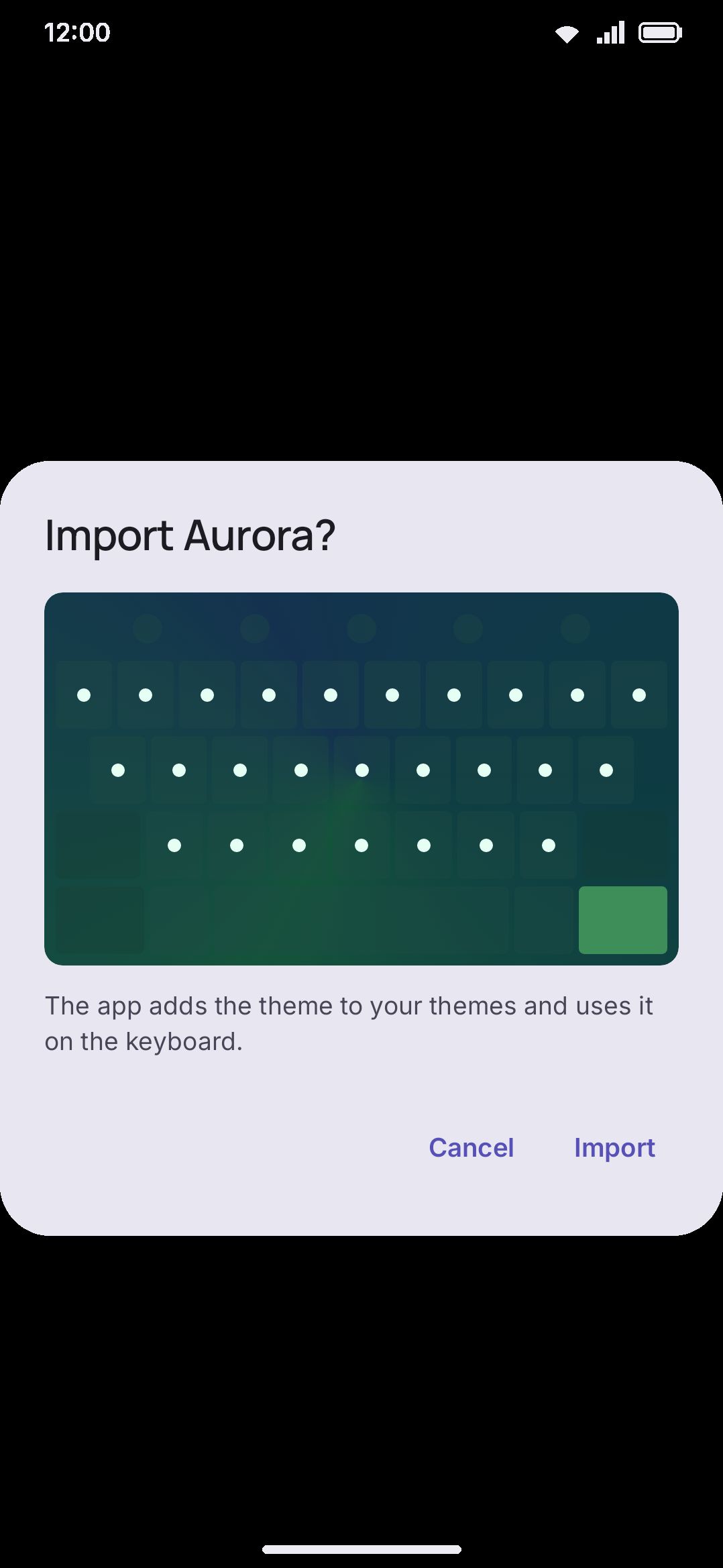 The one-time confirm dialog shown before any file import goes through.