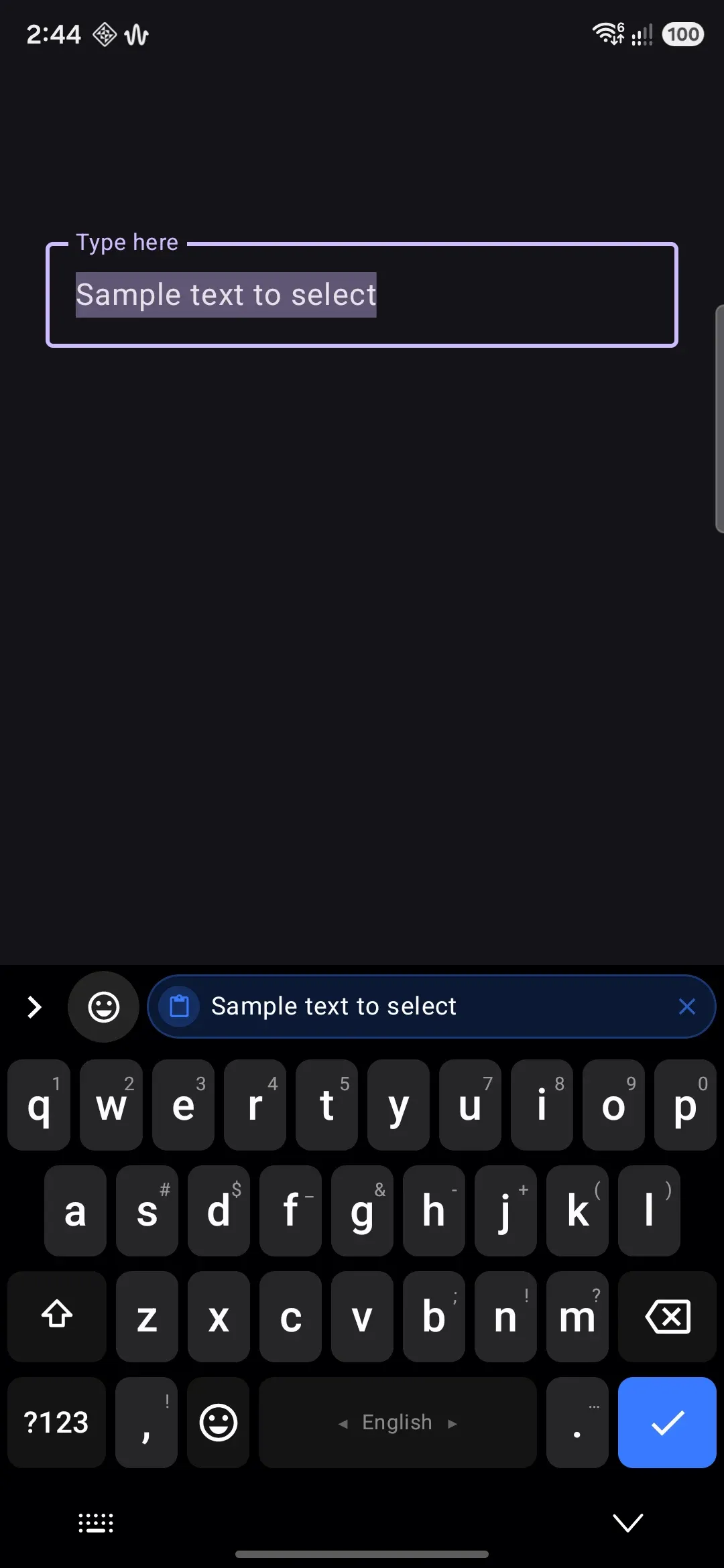 With Hold C to copy turned on, holding C copies the selection instead of opening its accent popup.