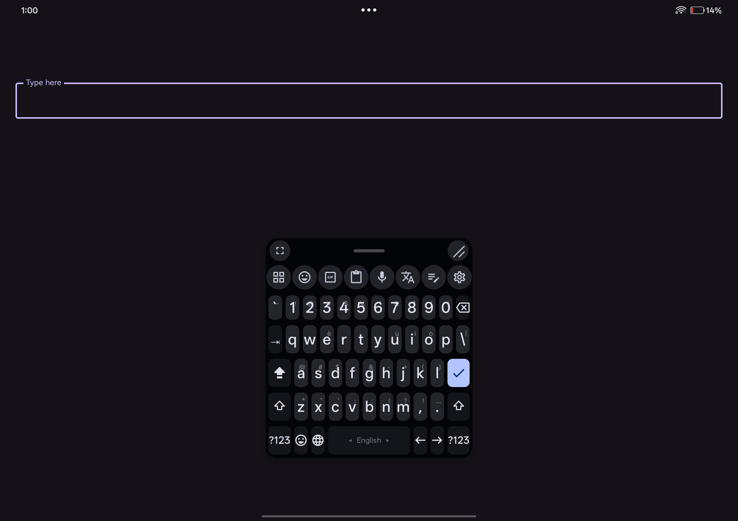 Floating keyboard