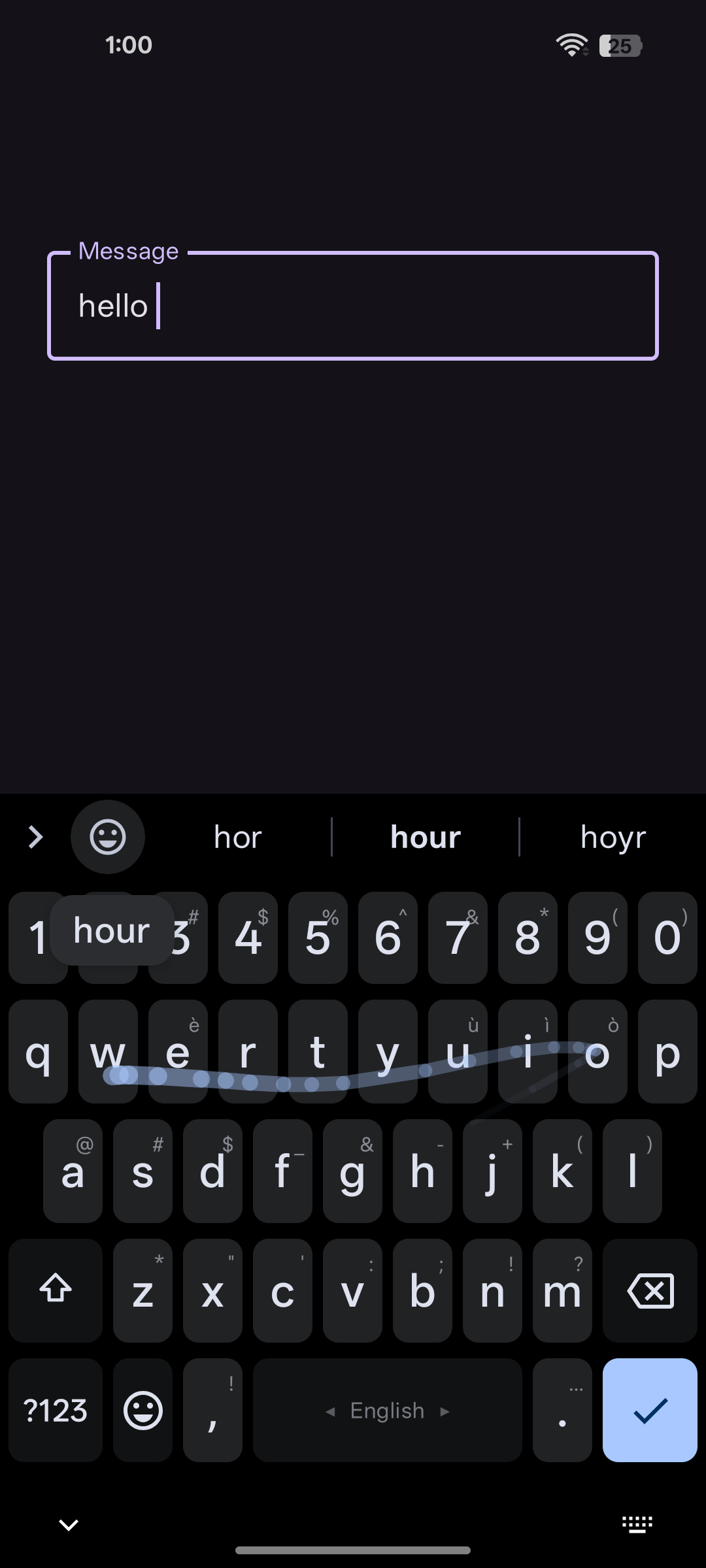 Glide typing