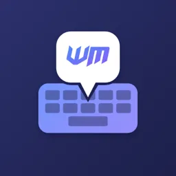 The WM Keyboard mark — a keyboard with a speech-bubble pin carrying the WM monogram