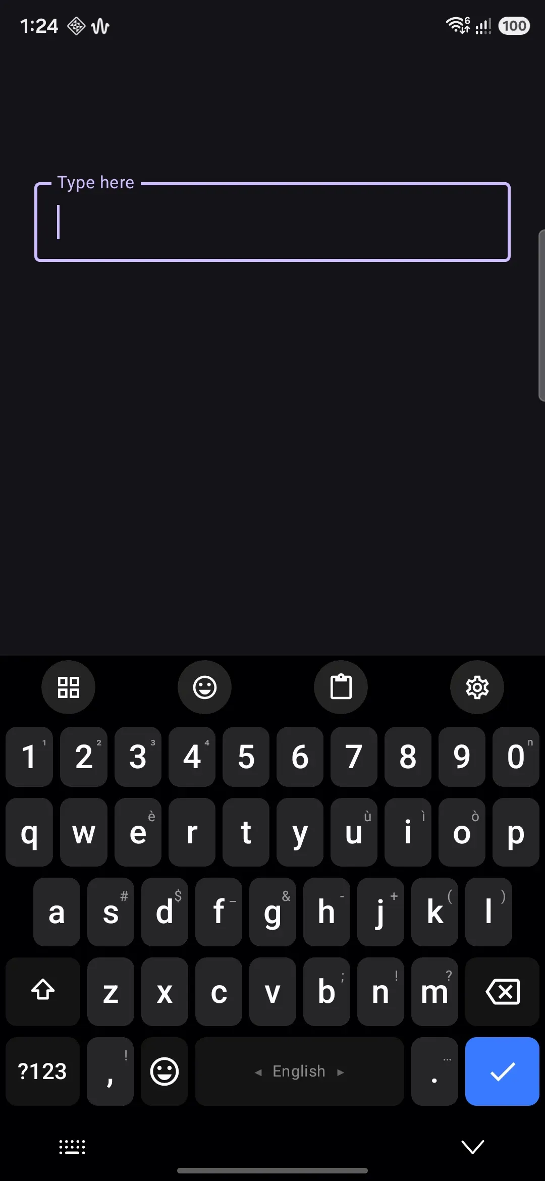 The number row above the letters.