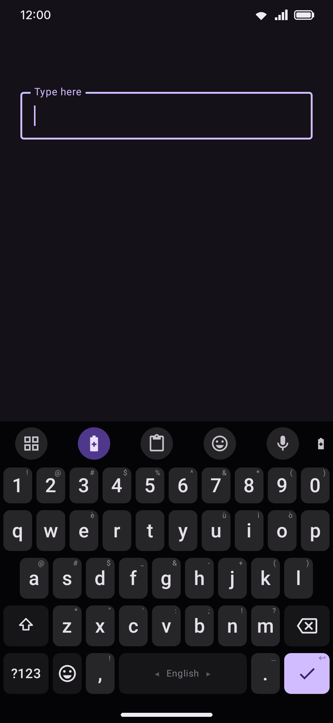 The Power saving tile on the toolbar, lit after a tap.